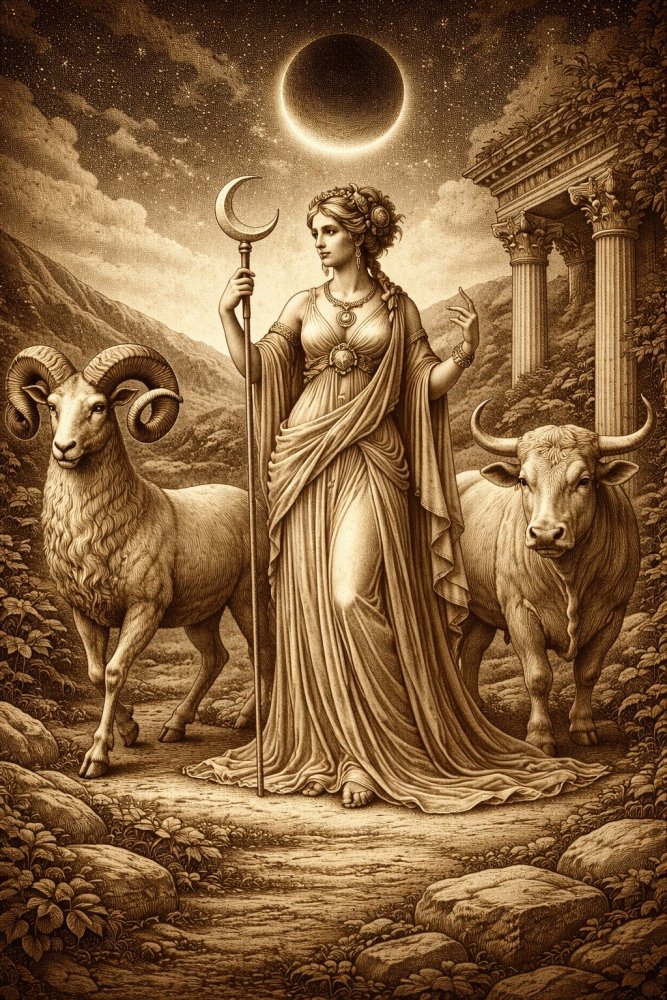 Uusikuu oinaan merkissä